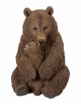 Brown Bear Mother & Baby Zoo - Lifelike Garden Ornament - Indoor or Outdoor - Real Life Vivid Arts