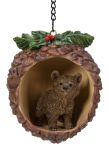 Christmas Bear In Pine Cone Hanging Decoration H10.5cm - Vivid Arts BG-PC21-F