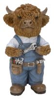 Vivid Arts Handyman DIY Highland Cattle Cow Ornament Gift - Indoor Outdoor - Fun