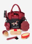 Lemieux Mini Grooming Set - Red - 5 Brushes Hoof Pick Sponge Bag