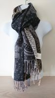 Reversible Grey Black Horseshoe Pashmina Scarf