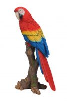 Red Macaw Parrot - Lifelike Garden Ornament 39cm - Indoor or Outdoor - Vivid Arts