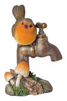 Robin Bird on Tap - Lifelike Garden Ornament - Indoor or Outdoor - Garden Friends Vivid Arts