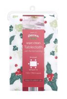 Christmas Holly & Ivy Wipe Clean Tablecloth PEVA 132cm x 178cm