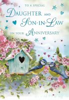 Wedding Anniversary Card - Daughter & Son-in-Law - Blue Tits - Regal