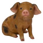 Vivid Arts Oxford Piglet Pig Ginger & Brown - H14cm Lifelike Home Garden Ornament