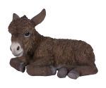 Vivid Arts Donkey Baby - Brown Chocolate Laying Lifelike Ornament - Garden Indoor H19cm L28