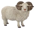 Vivid Arts Ram Sheep With Horns - H34cm Lifelike Home Garden Ornament Size B