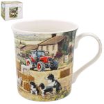 Collie & Sheep Tractor Farm Fine China Mug - Boxed - Lesser & Pavey