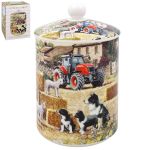 Collie & Sheep Tractor Farm Fine China Canister Jar - Lesser & Pavey