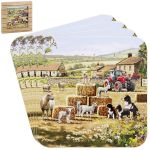 Collie & Sheep Tractor Farm Coasters - Set of 4 - Lesser & Pavey