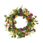 Pansy & Daisy Wreath Faux Artificial - 61cm - Floralsilk