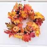 Autumn Pumpkin Maple Leaf Artificial Wreath - 40cm - Sincere