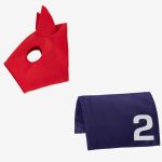 Lemieux Mini Toy Pony Accessories - Red Racing Cloth & Ink Blue Lycra Hood
