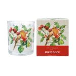 Robin Bird & Berries Scented Boxed Candle - Mixed Spice - Gisela Graham