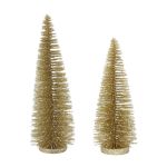 Gold Sparkle Glitter Tree Christmas Decoration - 2 Sizes - Gisela Graham