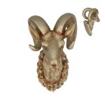 Gold Resin Ram Head Wall Plaque Decoration - Gisela Graham