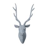 Silver Textured Stag Head Wall Plaque Decoration - Gisela Graham