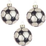 Football Glass Christmas Tree Decoration Set of 3 - Floralsilk