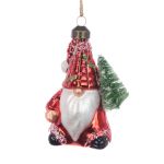 Gonk Santa Glass Christmas Tree Decoration - Floralsilk