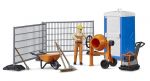 Construction Set With Mixer & Porta Loo - Bruder 62008 Scale 1:16