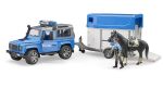 Land Rover Defender Police Trailer Horse Policeman - Bruder 02588 Scale 1:16