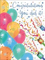 Congratulations Card - You Did It! Balloons