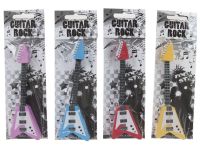 Guitar Pencil & Eraser Set - Set of 4 All Colours