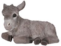 Vivid Arts Donkey Baby - Grey Laying Lifelike Ornament - Garden Indoor H19cm L28