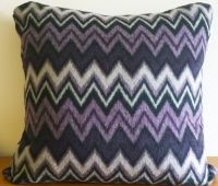 Retro Purple & Black Zig Zag Cushion Cover 40cm x 40cm