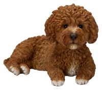 Vivid Arts Labradoodle Ginger Brown Dog - Garden Ornament L26cm - Indoor or Outdoor