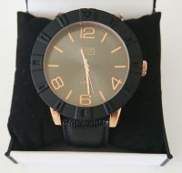 ETON Mens Watch Jumbo Leather Strap Black & Rose Gold - 3246J