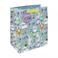 Easter Gift Bag - Cute Easter Character Design - Extra Wide - Large 33cm x 26.5cm x 18cm