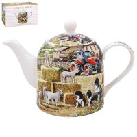 Collie & Sheep Farm Tractor Tea Pot - Holds 4 Cups