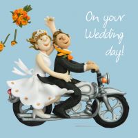 Wedding Day Card - Motorbike One Lump Or Two