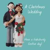 Wedding Day Card - Christmas Wedding One Lump Or Two