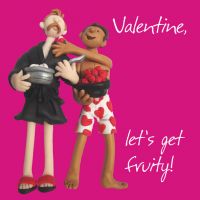 Valentines Day Card - Let's Get Fruity Gay Couple - Funny Humour One Lump Or Two