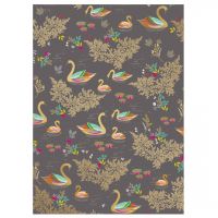 Swan Black & Gold Luxury Gift Wrap Sheet - Sara Miller