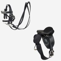 Lemieux Toy Pony Accessories - Black Dressage Double Bridle & Saddle Set