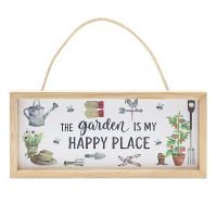 Green Fingers Happy Place Garden Hanging Sign - Lesser & Pavey