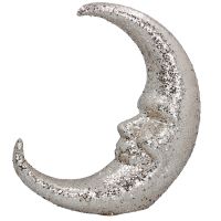 Gold Sparkle Moon Face Poly Ornament Decoration - Gisela Graham