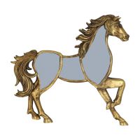 Gold Horse Mirror Resin Wall Mounted 27cm - Gisela Graham