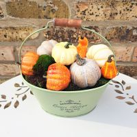 Halloween Autumn Pumpkin Bucket Artificial Table Centre Display