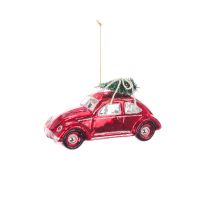 Beetle Car & Tree Glass Christmas Tree Decoration - Floralsilk