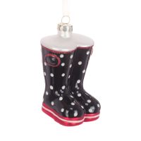 Welly Wellington Boot Glass Christmas Tree Decoration - Floralsilk