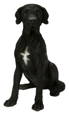 Vivid Arts Great Dane Dog Black - Garden Ornament H25cm - Indoor or Outdoor