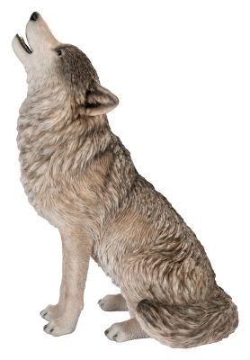 Sitting Wolf - Lifelike Garden Ornament 58cm - Indoor or Outdoor - Real Life Vivid Arts