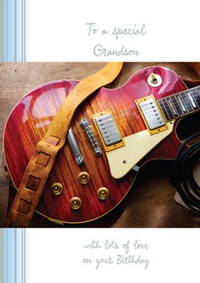 Birthday Card - Grandson - Electric Guitar - Photogenic Ling Design ...