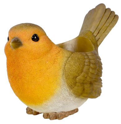 Robin Bird Planter - Lifelike Garden Ornament - Resin Vivid Arts