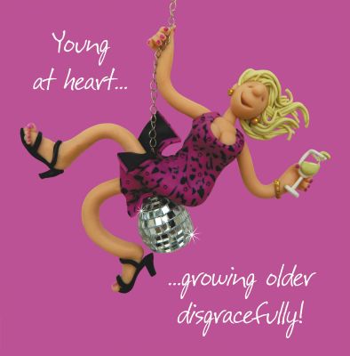 Birthday Card - Female Growing Older Disgracefully - One Lump Or Two